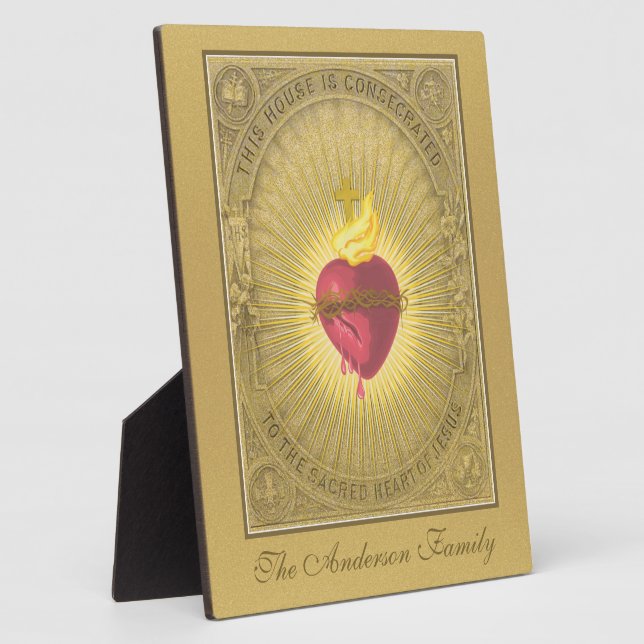 ELEGANT SACRED HEART OF JESUS CONSECRATION PRAYER PLAQUE (Side)