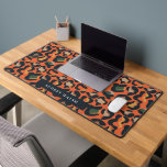 Elegant Safari Animal Skin Leopard spot Girly Desk Mat<br><div class="desc">The modern, exotic, and impressive animal print-themed desk mat showcases a captivating digital image of leopard skin, designed with elegance and warmth in mind. The colour palette incorporates a harmonious blend of black, orange, yellow, green, and beige tones, creating a visually striking and stylish look. The black hues provide a...</div>