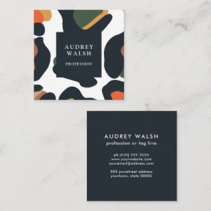 Elegant Safari Animal Skin Leopard spot Girly  Square Business Card