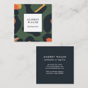 Elegant Safari Animal Skin Leopard spot Girly  Square Business Card