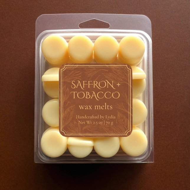 Elegant Saffron + Tobacco Custom Wax Melts Label (Creator Uploaded)