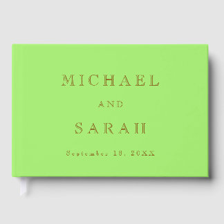 Elegant Sage And Simple Calligraphy Green Wedding Guest Book