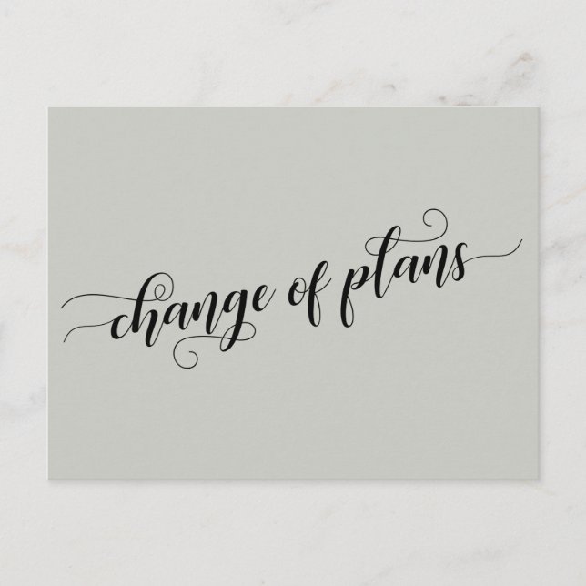 Elegant Sage Change of Plans Postponed Wedding Postcard (Front)