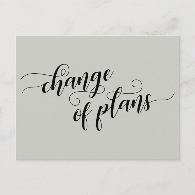 Elegant Sage Change of Plans Postponed Wedding Postcard (Front)