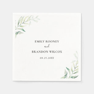 Elegant Sage Eucalyptus Greenery Wedding Napkin
