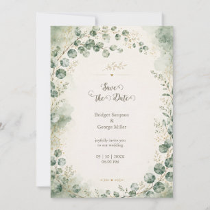 Elegant Sage Eucalyptus Wedding Botanicals Invitation