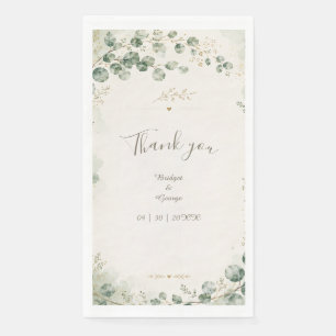 Elegant Sage Eucalyptus Wedding Botanicals Napkin