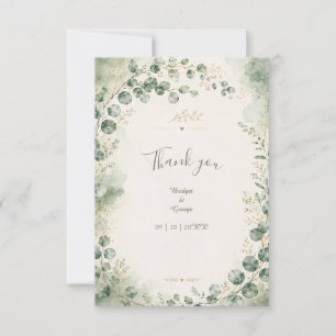 Elegant Sage Eucalyptus Wedding Botanicals Thank You Card