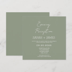 Elegant Sage Evening Reception Wedding Square Invitation