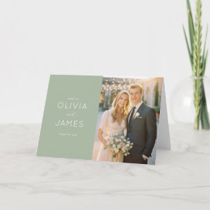 Elegant Sage Floral Bouquet Thank You Card