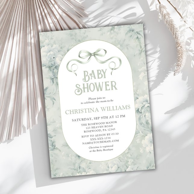 Elegant Sage Gender Neutral Baby Shower Invitation (Creator Uploaded)
