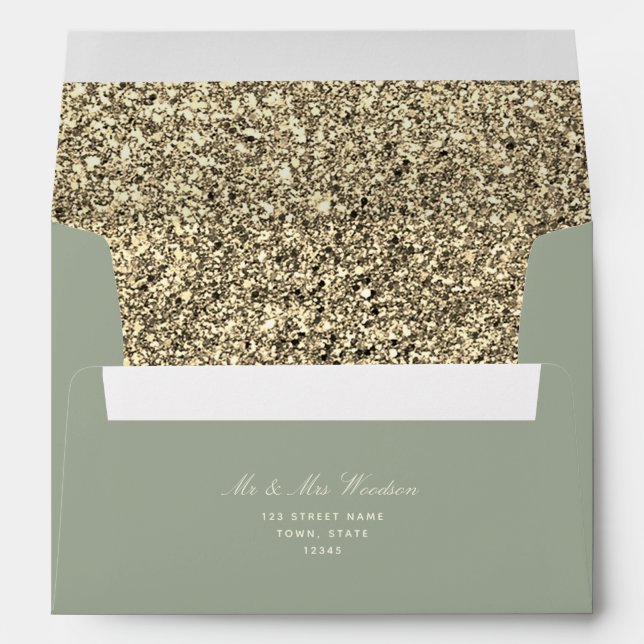 Elegant Sage Green 5x7 Envelope (Back (Bottom))