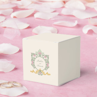 Elegant Sage Green and Gold Art Nouveau Favour Box