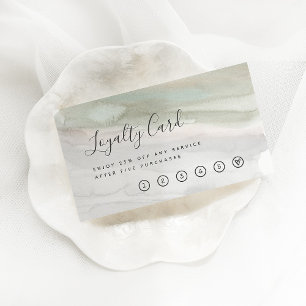 Elegant Sage Green and Grey Watercolor Loyalty Card