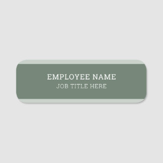 Elegant Sage Green And White: Professional Custom Name Tag