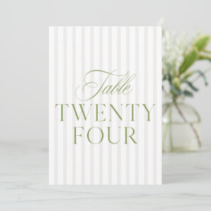 Elegant Sage Green & Beige Wedding 24 Table Number