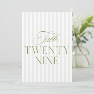 Elegant Sage Green & Beige Wedding 29 Table Number