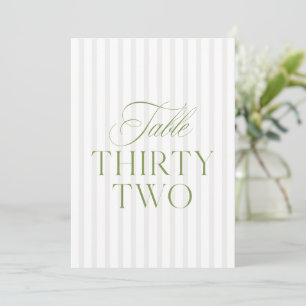 Elegant Sage Green & Beige Wedding 32 Table Number