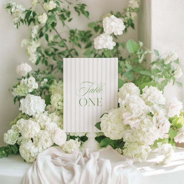 Elegant Sage Green & Beige Wedding Table Number (Add a refined detail to your wedding reception with this elegant sage green and beige table number c)