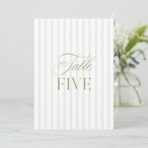 Elegant Sage Green & Beige Wedding Table Number