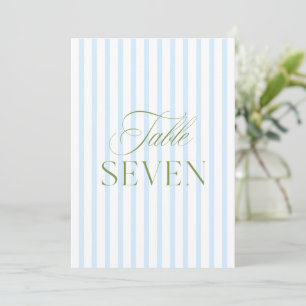 Elegant Sage Green & Blue Wedding Table Number