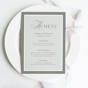 Elegant Sage Green Border Classic Luxe Menu
