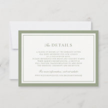 Elegant Sage Green Border Frame Wedding Details