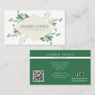 Elegant Sage Green Botanical Business Card
