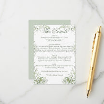 Elegant Sage Green Botanical Frame Garden Wedding