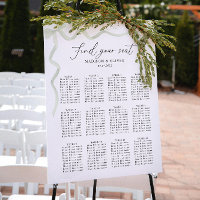 Elegant Sage Green Bow Wedding Seating Charts