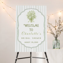 Elegant Sage Green Bridal Shower Welcome