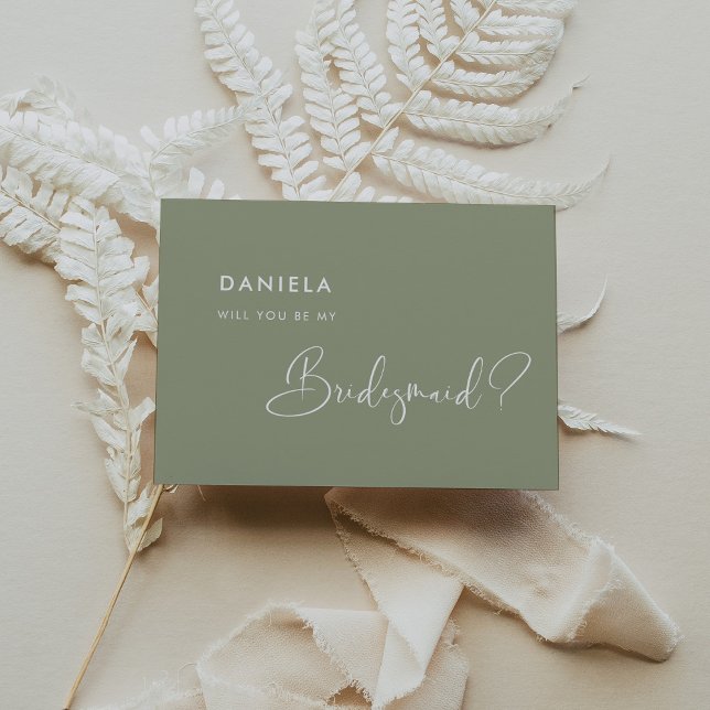 Elegant & sage green Bridesmaid proposal card (Creator Uploaded)