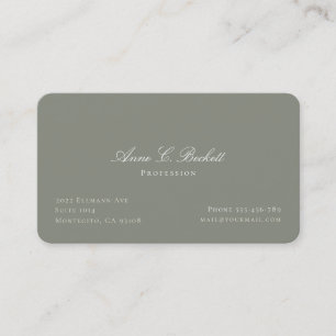 Elegant Sage Green Business Card