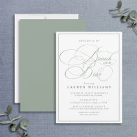 Elegant Sage Green Calligraphy Brunch With Bride