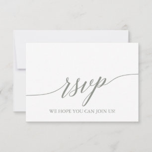 Elegant Sage Green Calligraphy Menu Choice RSVP