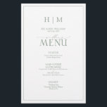Elegant Sage Green Calligraphy Monogram Menu<br><div class="desc">Planning a wedding can be a stressful process, but don't let the menus be one of your worries. Introducing the Elegant Sage Green Calligraphy Monogram Wedding Menu. This modern, formal, yet elegant menu will have all eyes on the table! Guests will marvel at the 5.5"x 8.5" menu that features a...</div>