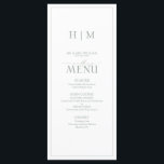 Elegant Sage Green Calligraphy Monogram Wedding Menu<br><div class="desc">Planning a wedding can be a stressful process, but don't let the menus be one of your worries. Introducing the Elegant Sage Green Calligraphy Monogram Wedding Menu. This modern, formal, yet elegant menu will have all eyes on the table! Guests will marvel at the 4"x 9" menu that features a...</div>
