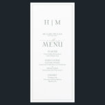 Elegant Sage Green Calligraphy Monogram Wedding Menu<br><div class="desc">Planning a wedding can be a stressful process, but don't let the menus be one of your worries. Introducing the Elegant Sage Green Calligraphy Monogram Wedding Menu. This modern, formal, yet elegant menu will have all eyes on the table! Guests will marvel at the 4"x 9" menu that features a...</div>