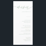 Elegant Sage Green Calligraphy Wedding Menu Cards<br><div class="desc">Rustic Sage Green Calligraphy Wedding Menu Cards

Minimalist Wedding Menu Cards | Modern Menu,  Wedding Dinner Menu,  Rustic Let's Eat Wedding Dinner and Drinks Menu,  Simple Calligraphy Rustic Wedding Menus Wedding Menus,  Rustic Wedding Menu,   Wedding Table Menu</div>