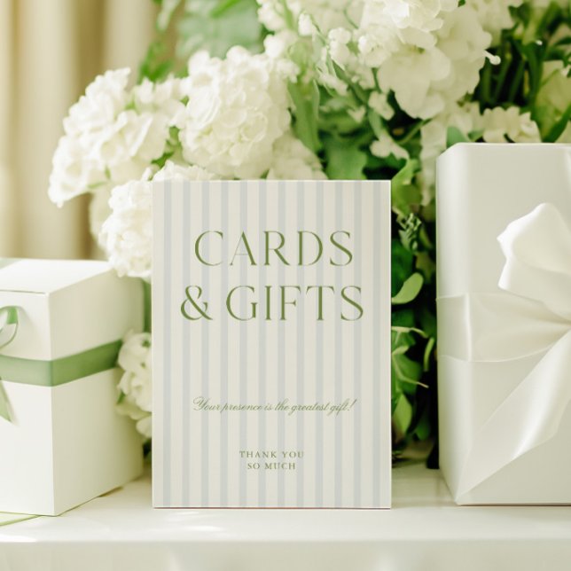 Elegant Sage Green Cards & Gifts Wedding Sign (Elegant Sage Green Cards & Gifts Wedding Sign)