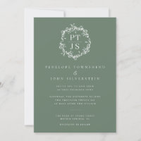 Elegant Sage Green Double Monogram Wedding
