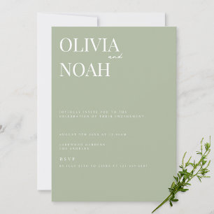 Elegant Sage Green Engagement Party Invitation