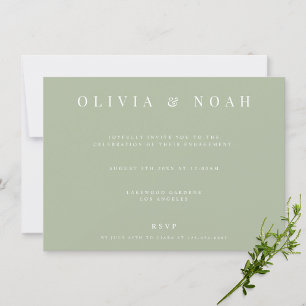 Elegant Sage Green Engagement Party Invitation