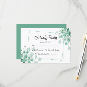 Elegant Sage Green Eucalyptus Greenery RSVP card