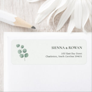 Elegant Sage Green Eucalyptus Wedding Return Addre