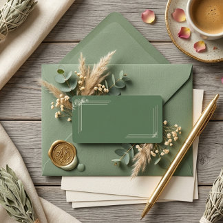 Elegant Sage Green Eucalyptus Wedding Return Label