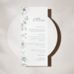 Elegant Sage Green Floral Garden Wedding Flat Menu<br><div class="desc">Floral sage green wedding menu.</div>