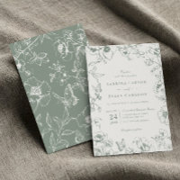 Elegant Sage Green Floral Garden Wedding