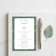 Elegant Sage Green Floral Line Art Wedding
