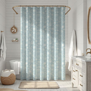 Elegant Sage Green Floral Shower Curtain